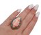 Rose Gold and Silver Ring with Coral and Diamonds 4