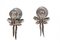 14 Karat White Gold Bow-Shaped Earrings with Grey Pearls and Diamonds, Set of 2 3