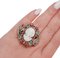 Anello 14 carati in oro rosa e argento con smeraldi e diamanti, Immagine 5