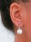 14 Karat Rose Gold Tennis Earrings with White Pearls and Diamonds, Set of 2, Image 5