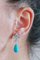 14 Karat White Gold Dangle Earrings with Turquoise and Diamonds, Set of 2 5