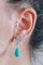14 Karat White Gold Dangle Earrings with Turquoise and Diamonds, Set of 2, Image 5