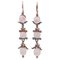 Boucles d'Oreilles en Or Rose et Argent avec Corail et Diamants 1