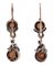 Rose Gold and Silver Earrings with Pink Corals and Diamonds, Set of 2 3