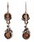 Rose Gold and Silver Earrings with Pink Corals and Diamonds, Set of 2, Image 3
