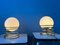 Mid-Century Hollywood Regency Eyeball Table Lamps in Opaline Glass, Set of 2 7