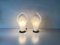 Italian Flower Design White Acrylic Glass Table Lamps, Italy, 1970s, Set of 2 2