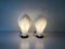 Italian Flower Design White Acrylic Glass Table Lamps, Italy, 1970s, Set of 2 4