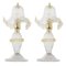 Transparent Murano Glass Table Lamps with Artistic Golden Artistic Decorations, Italy, Set of 2, Image 1