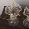 Transparent Murano Glass Table Lamps with Artistic Golden Artistic Decorations, Italy, Set of 2 4