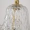 Transparent Murano Glass Table Lamps with Artistic Golden Artistic Decorations, Italy, Set of 2 7