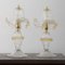 Lámparas de mesa de cristal de Murano transparente con decoraciones artísticas doradas, Italia. Juego de 2, Imagen 3