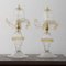 Transparent Murano Glass Table Lamps with Artistic Golden Artistic Decorations, Italy, Set of 2 3