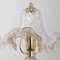 Lámparas de mesa de cristal de Murano transparente con decoraciones artísticas doradas, Italia. Juego de 2, Imagen 5