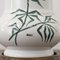 Vintage Hand-Decorated Shiny White Ceramic Table Lamp with Wooden Base, Italy, 1980s 6