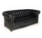 Black Leather Chesterfield Sofa, 1960, Image 1