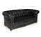 Divano Chesterfield in pelle nera, 1960, Immagine 1