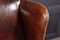 Sillón de orejas vintage de cuero marrón, años 60, Imagen 4