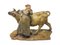 Bäuerin mit Kuh aus Keramik von Guido Cacciapuoti, Italien, Anfang 1900 1