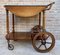 Mid-Century French Wooden Bar Cart Trolley, 1950s 18