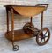 Chariot de Bar Mid-Century en Bois, France, 1950s 20