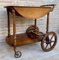 Mid-Century French Wooden Bar Cart Trolley, 1950s 20