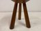 Brutalist Wooden Tripod Stool 8