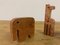 Red Travertine Elephant Bookends and a Giraffe, 1970s, Set of 3 5