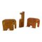 Red Travertine Elephant Bookends and a Giraffe, 1970s, Set of 3 1