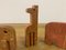 Red Travertine Elephant Bookends and a Giraffe, 1970s, Set of 3 8