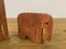 Red Travertine Elephant Bookends and a Giraffe, 1970s, Set of 3 4