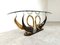 Vintage Brass Swan Coffee Table, 1980s 7