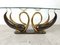 Vintage Brass Swan Coffee Table, 1980s 2