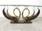 Vintage Brass Swan Coffee Table, 1980s, Image 2