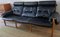 Black Leather Three-Seater Sofa with Ottoman by Eric Merthen, 1960s, Set of 2, Image 4