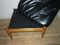 Black Leather Three-Seater Sofa with Ottoman by Eric Merthen, 1960s, Set of 2 8