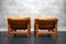 Vintage Scandinavian Teak Lounge Chairs in Cognac Leather, 1960s, Set of 2 2