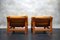 Vintage Scandinavian Teak Lounge Chairs in Cognac Leather, 1960s, Set of 2, Image 2