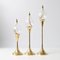 Vintage Oil Lamps with Brass Candlesticks by Freddie Andersen, 1970s, Set of 3 1