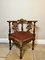 Victorian Carved Walnut Corner Chair, Italy, 1860s 10
