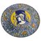 Piatto grande in ceramica gialla e blu di C.Lombardo, XX secolo, anni '60, Immagine 1