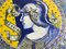 Piatto grande in ceramica gialla e blu di C.Lombardo, XX secolo, anni '60, Immagine 22
