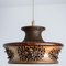 Flat Brown Beige Ceramic Pendant Light, Denmark, 1970s, Image 3