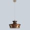 Flat Brown Beige Ceramic Pendant Light, Denmark, 1970s, Image 4