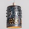 Danish Cylinder Brown Blue Ceramic Pendant Light, 1970, Image 2