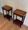 Mahogany and Brass Nightstands with Leather Trays in the Style of Maison Jansen, 1940s, Set of 2, Image 3