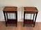 Mahogany and Brass Nightstands with Leather Trays in the Style of Maison Jansen, 1940s, Set of 2 11