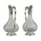 French Spiral Glass Wine Jugs with Silver, Set of 2 2