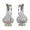 French Spiral Glass Wine Jugs with Silver, Set of 2, Image 2