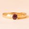 14k Yellow Gold Solitaire Ring with Garnet, 1980s 1